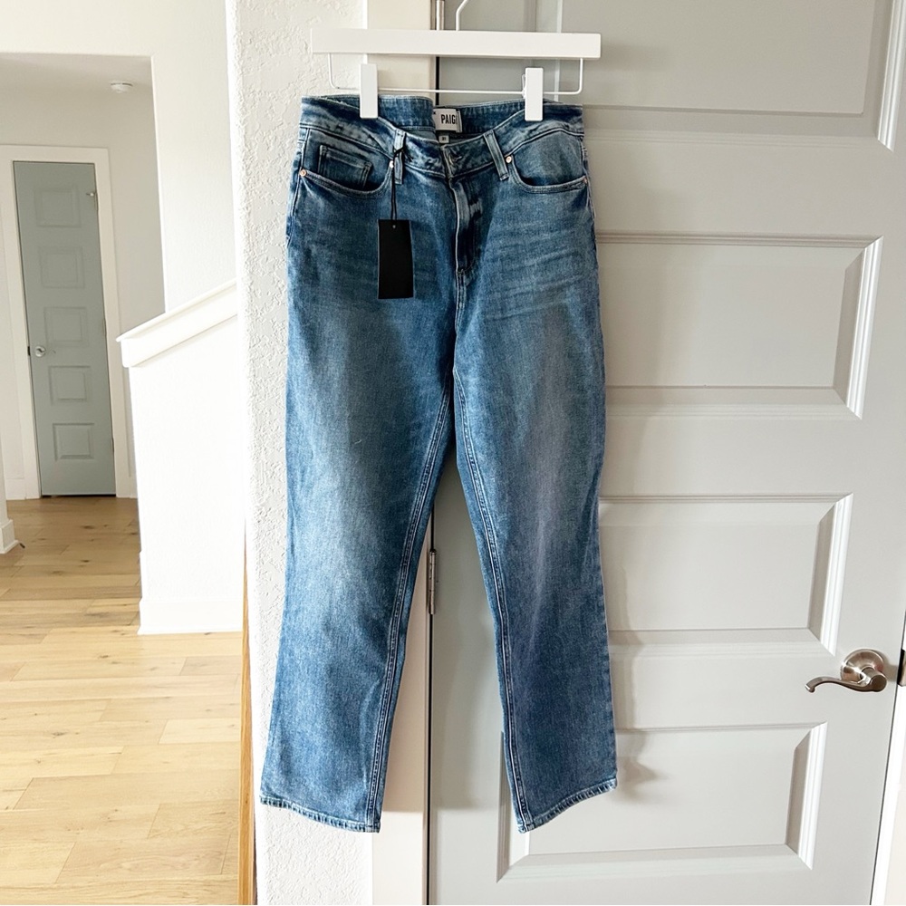 NWT Paige Amber Mid Rise Straight Ankle Jeans Tapestry - Picture 3 of 6